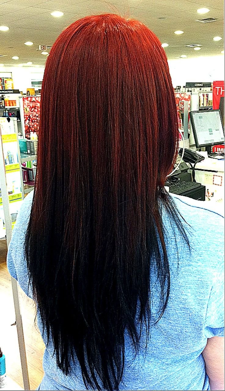 Рыжие волосы с черными кончиками