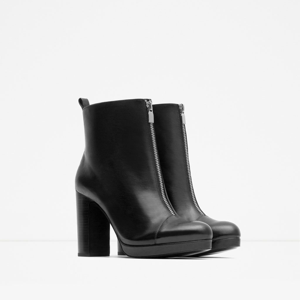 Zara ботинки с замком спереди