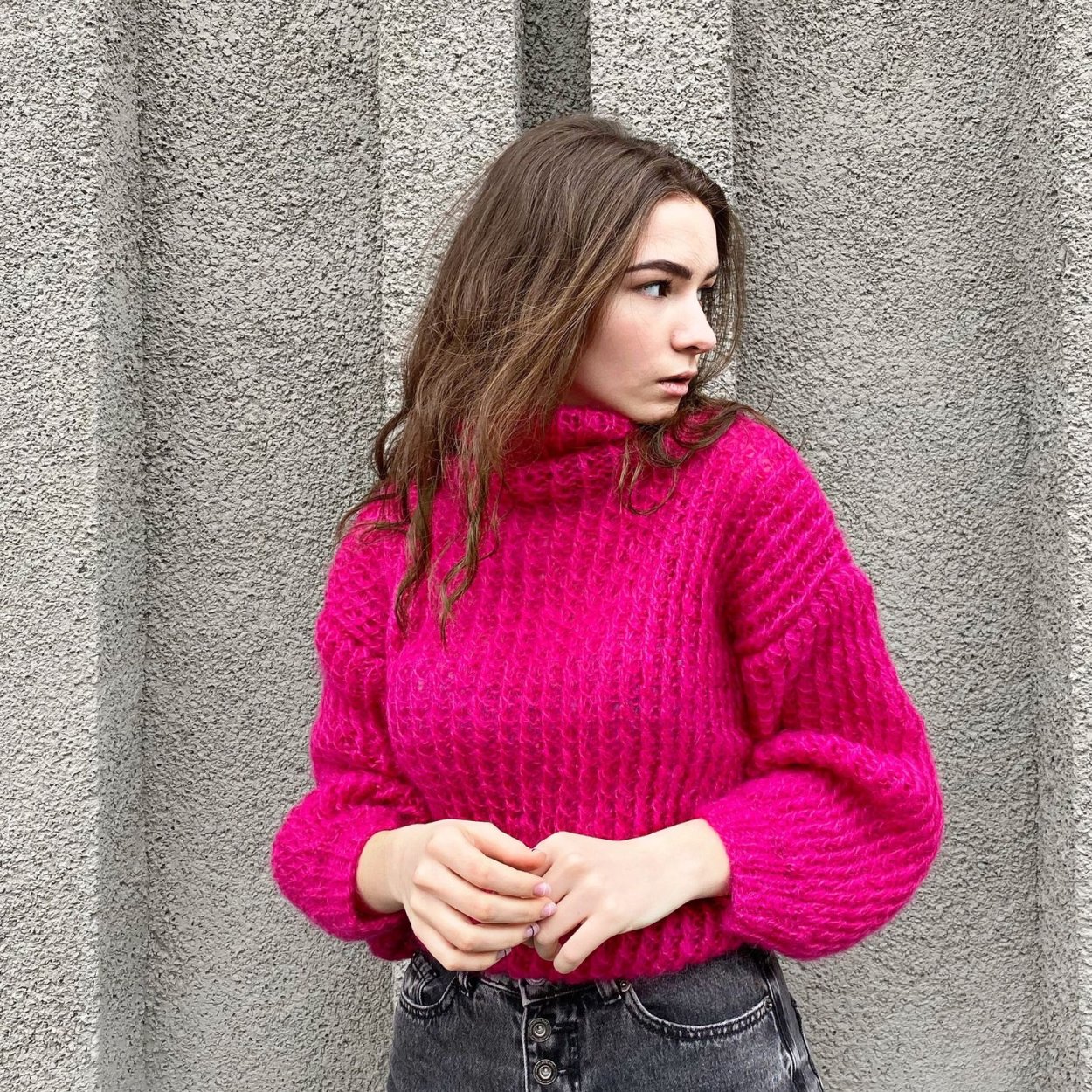 Кофта из велюровой пряжи