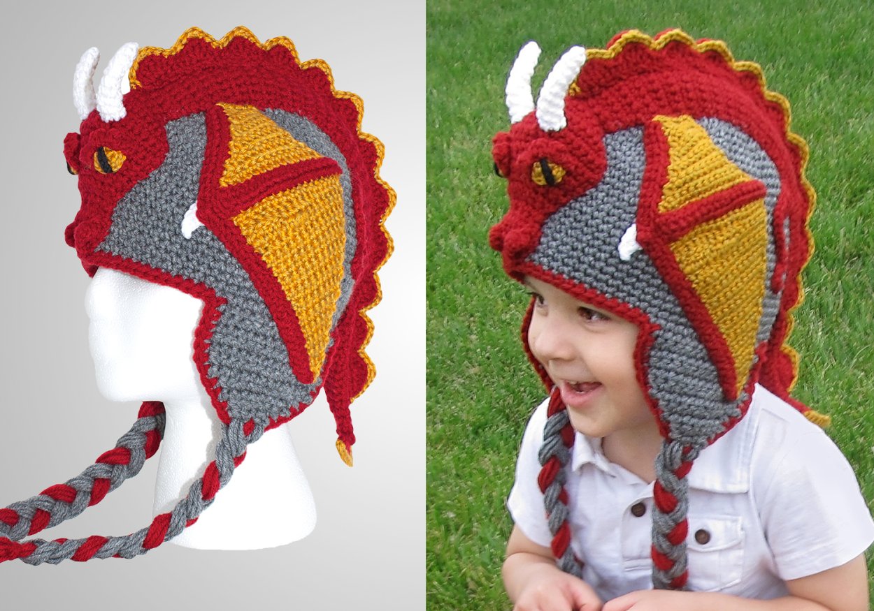 Шапочка дракона. Dragon hat Crochet.