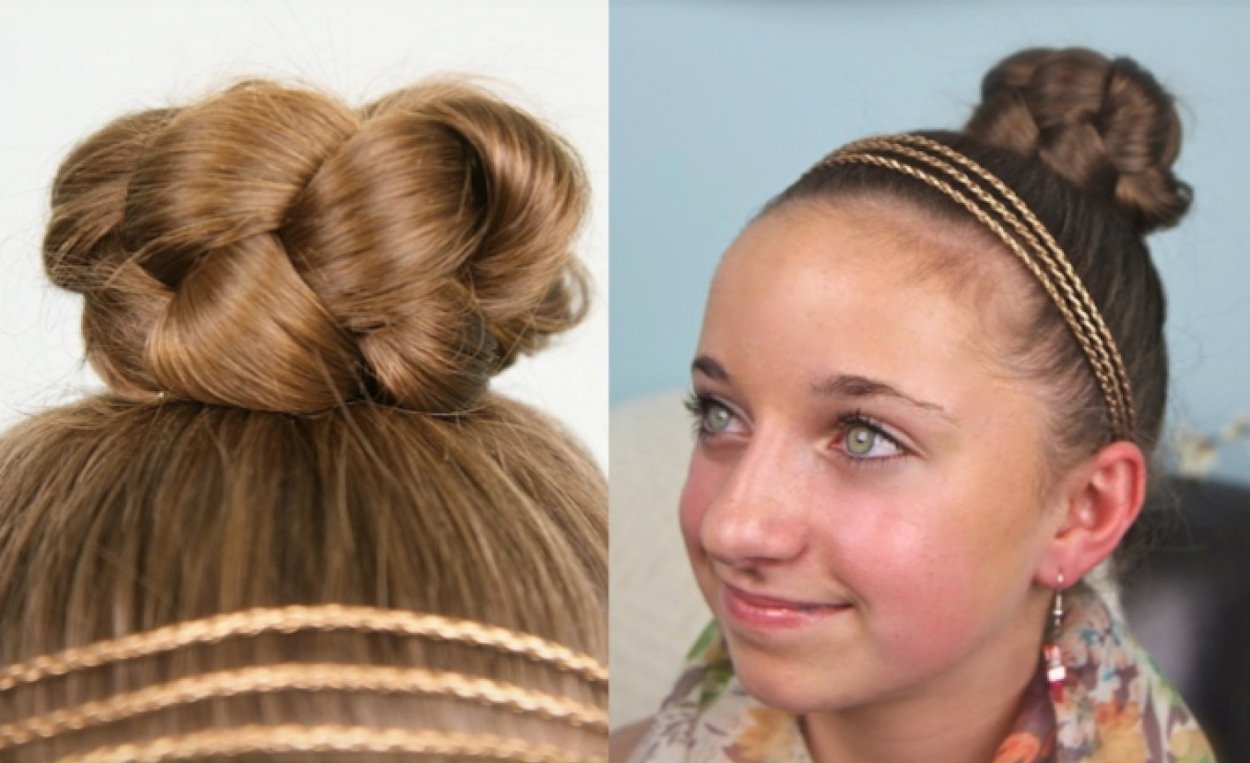 Simple bun hair girl