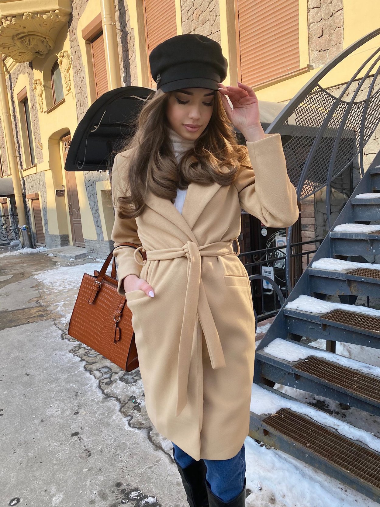 Пальто uterque Camel