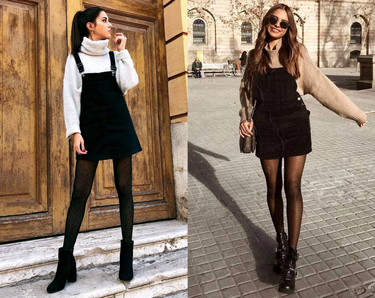 Шорты с черными колготками