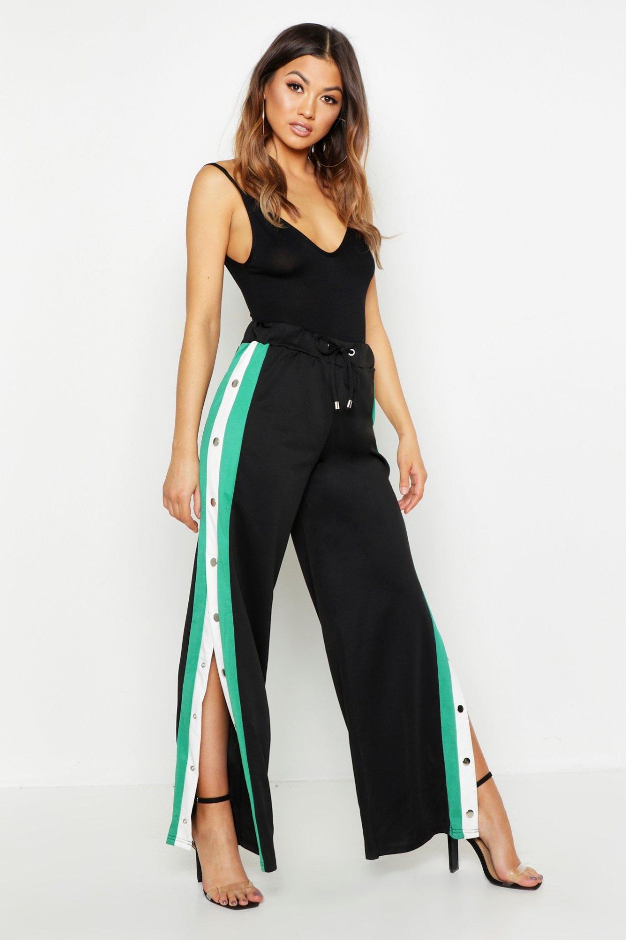 Nike Black and White Popper track Pants