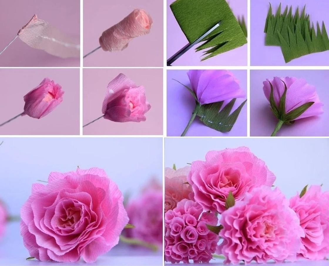 Цветы из крепированной бумаги