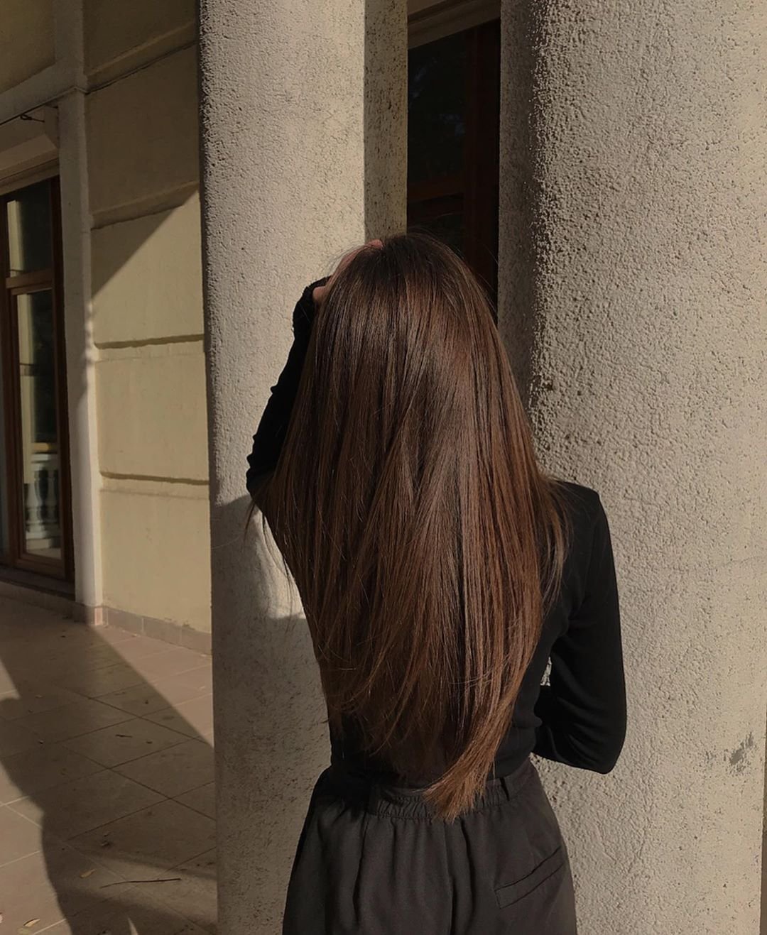 Длинные коричневые волосы