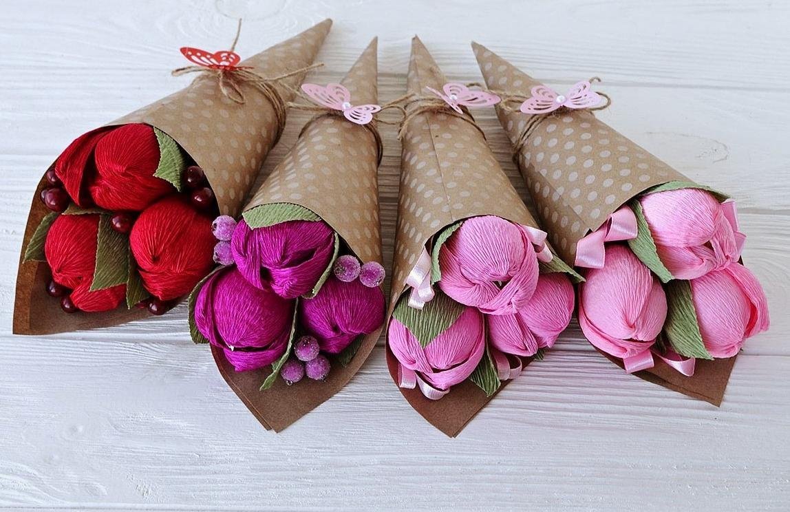 Упаковка для цветов из гофрированной бумаги