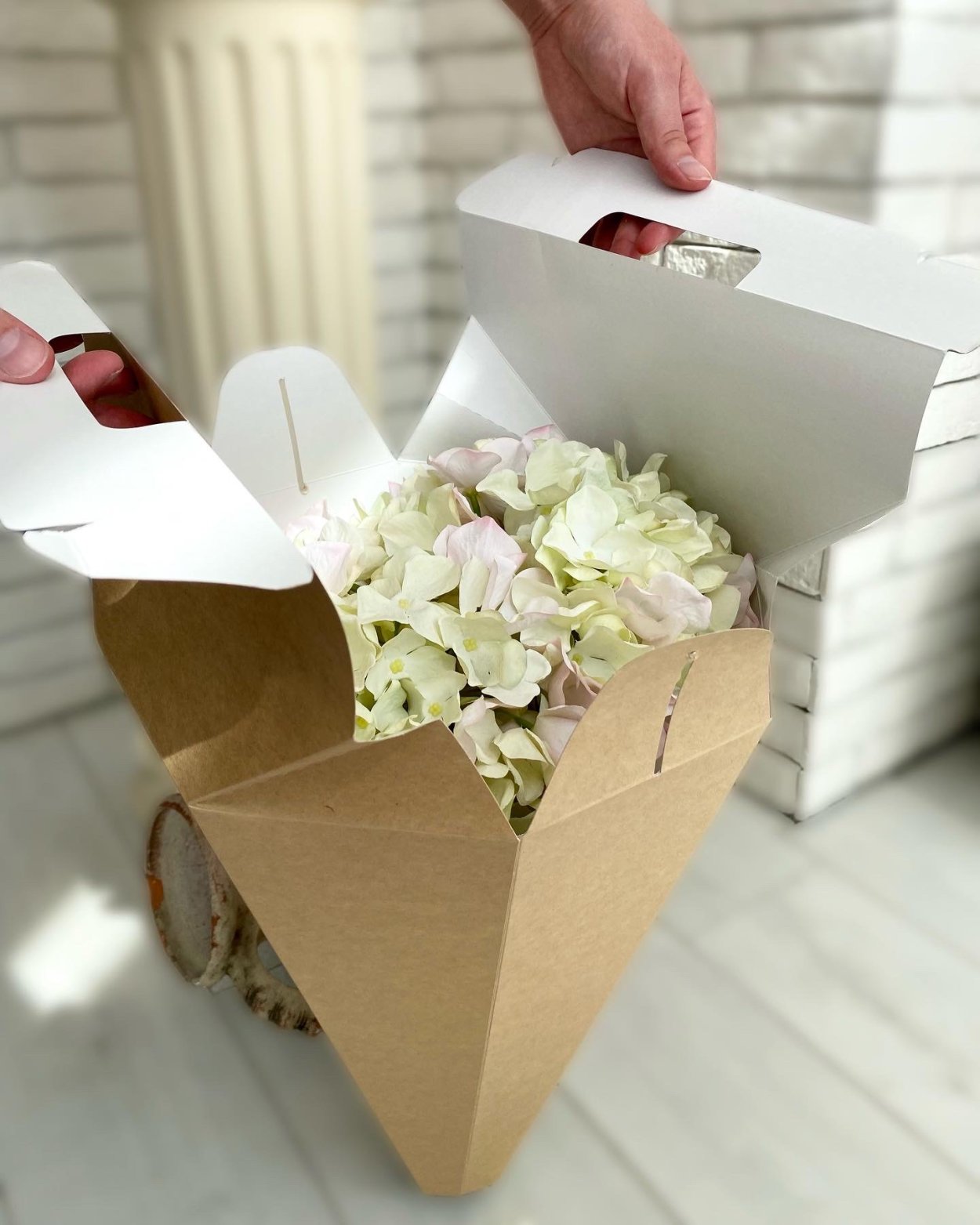 Букет из 1 гортензии в крафтовой