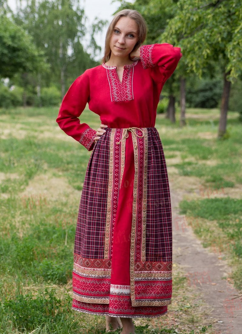 Понева красная