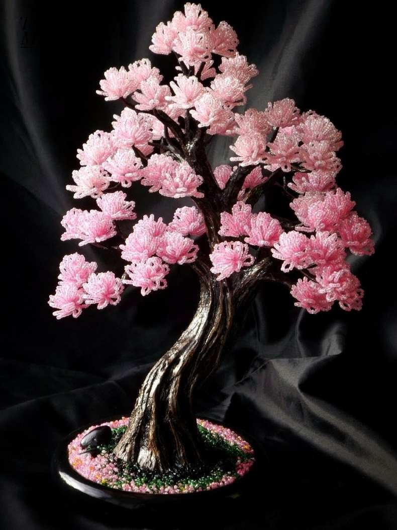 Цветы и деревья из бисера
