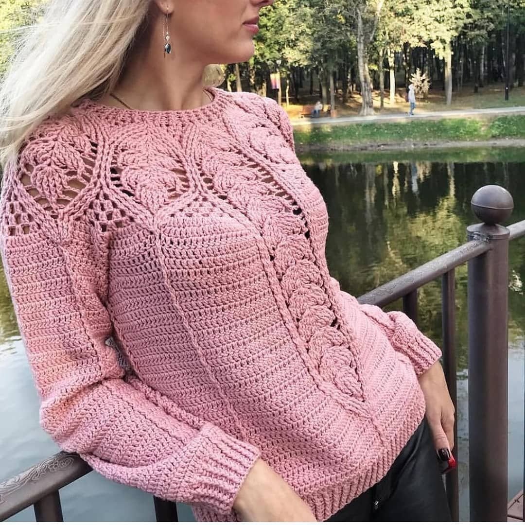 Свитер женский вязаный крючком