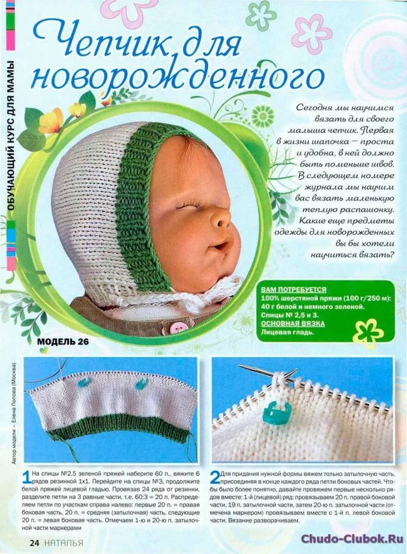 Вязаные шапки для новорожденных