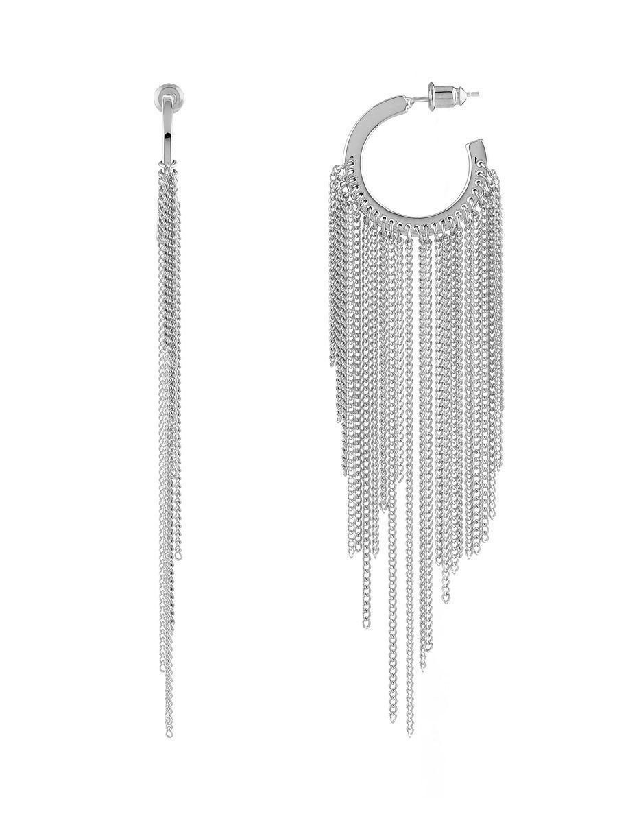 Серьги с кисточками из серебра