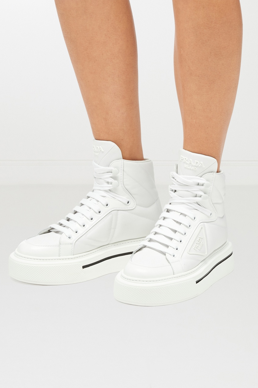 Кеды Prada macro женские белые