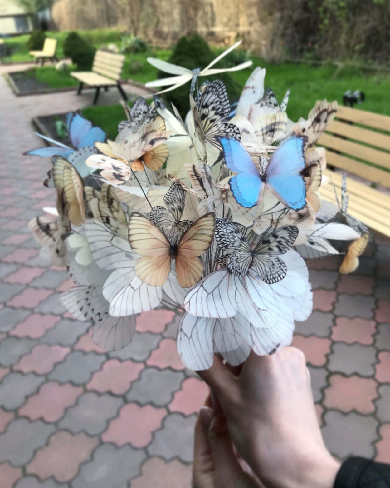 Свадебный букет с бабочками