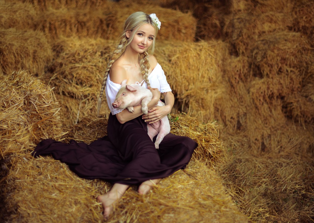 Фотосессия деревенская девушка