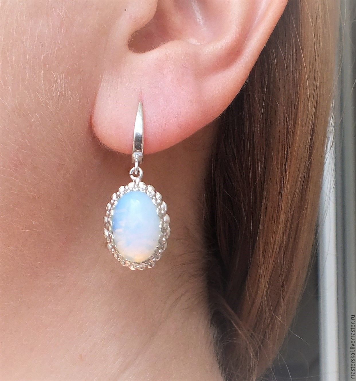 Серьги с лунным камнем Silver Silver