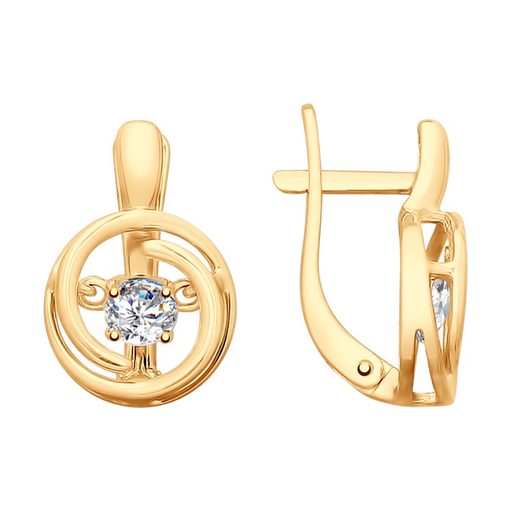 Серьги из золочёного серебра