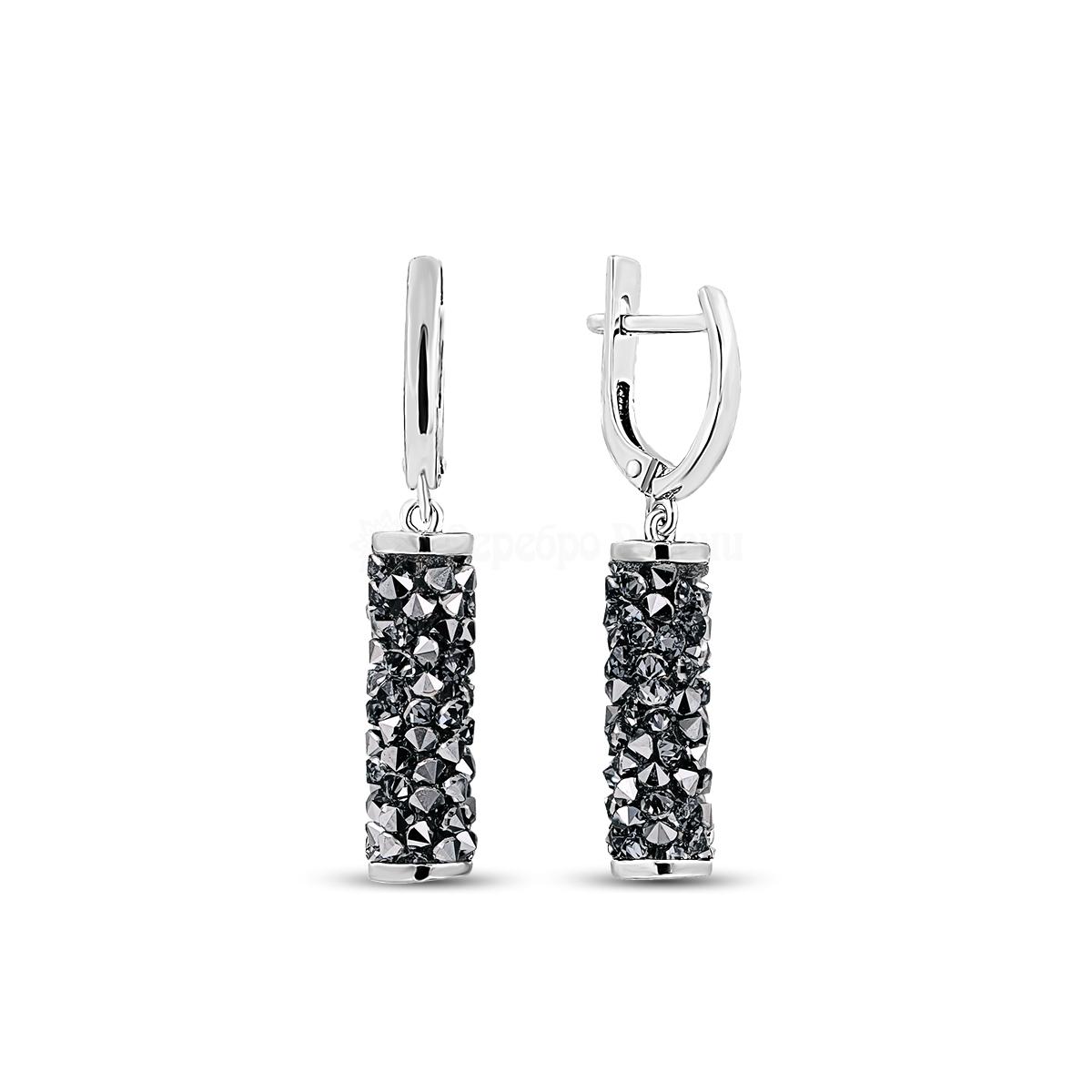 Серьги из серебра с кристаллами Swarovski