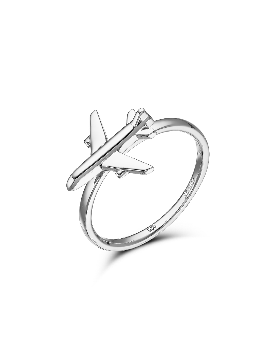 Серебряное кольцо с самолетом