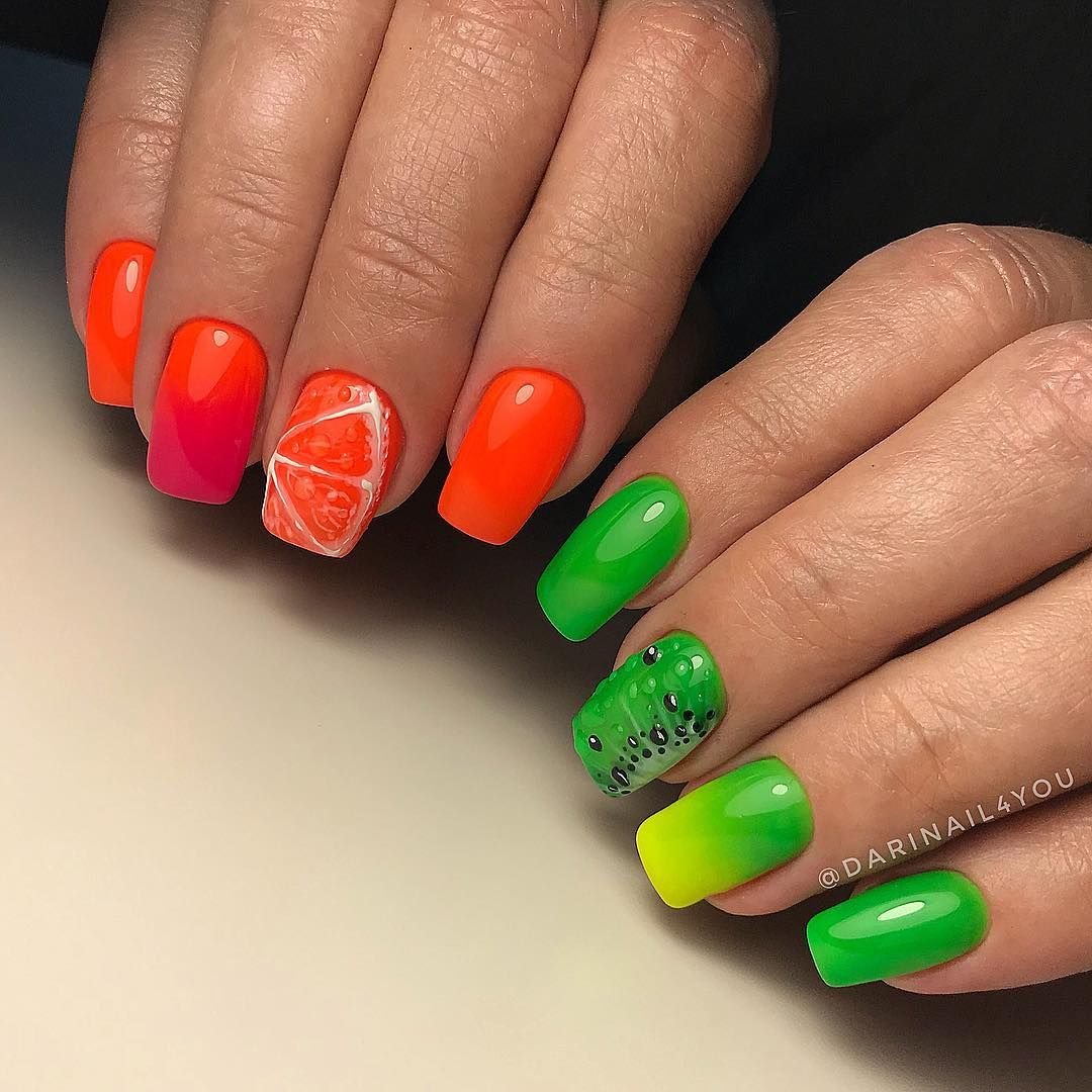 Яркие цвета ногтей