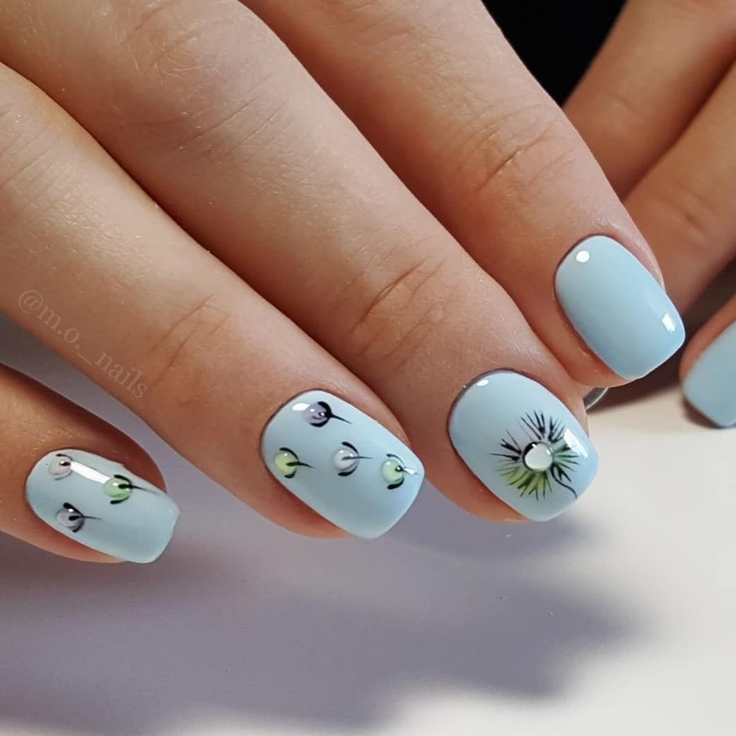Летние ногти короткие