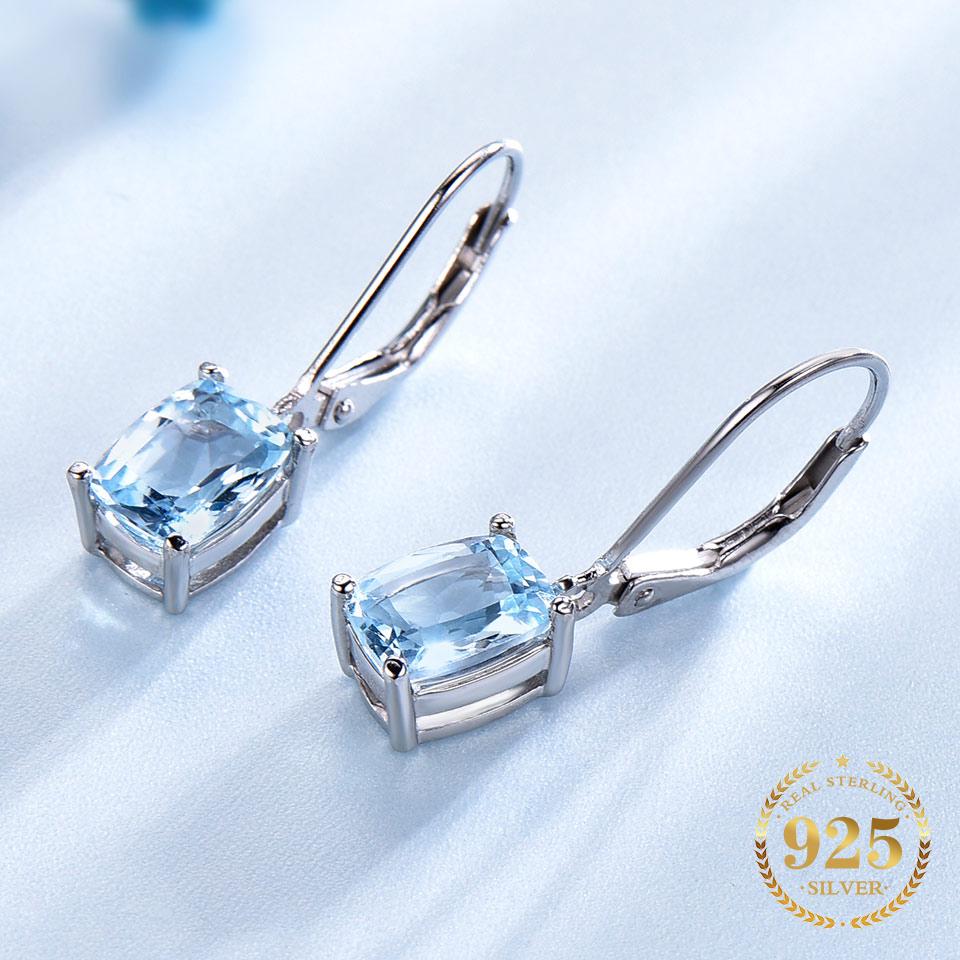 Серебро 925 пробы серьги топаз