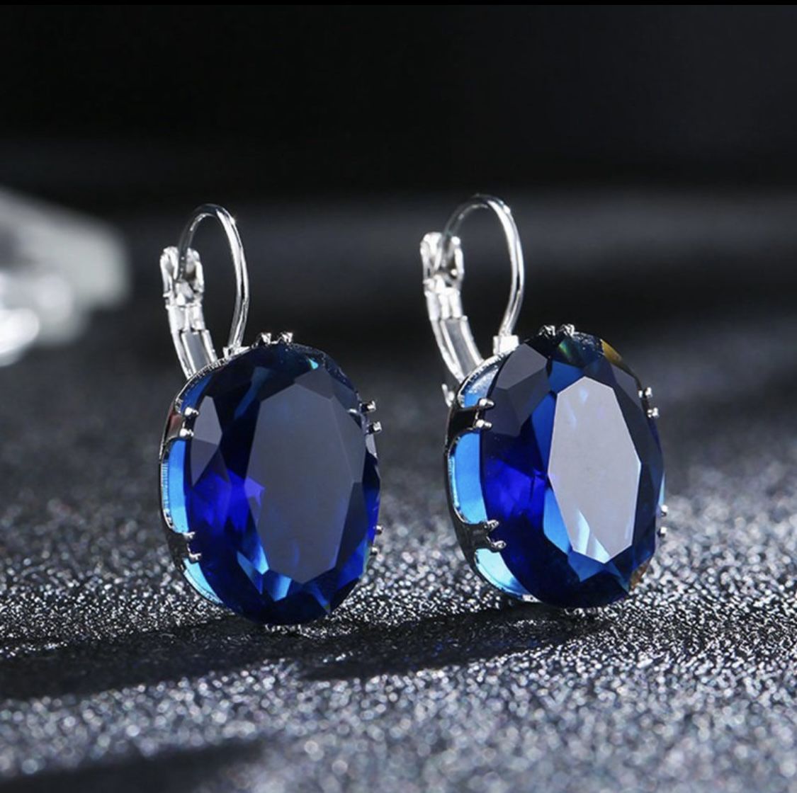 Серьги серебро 925 сапфир циркон