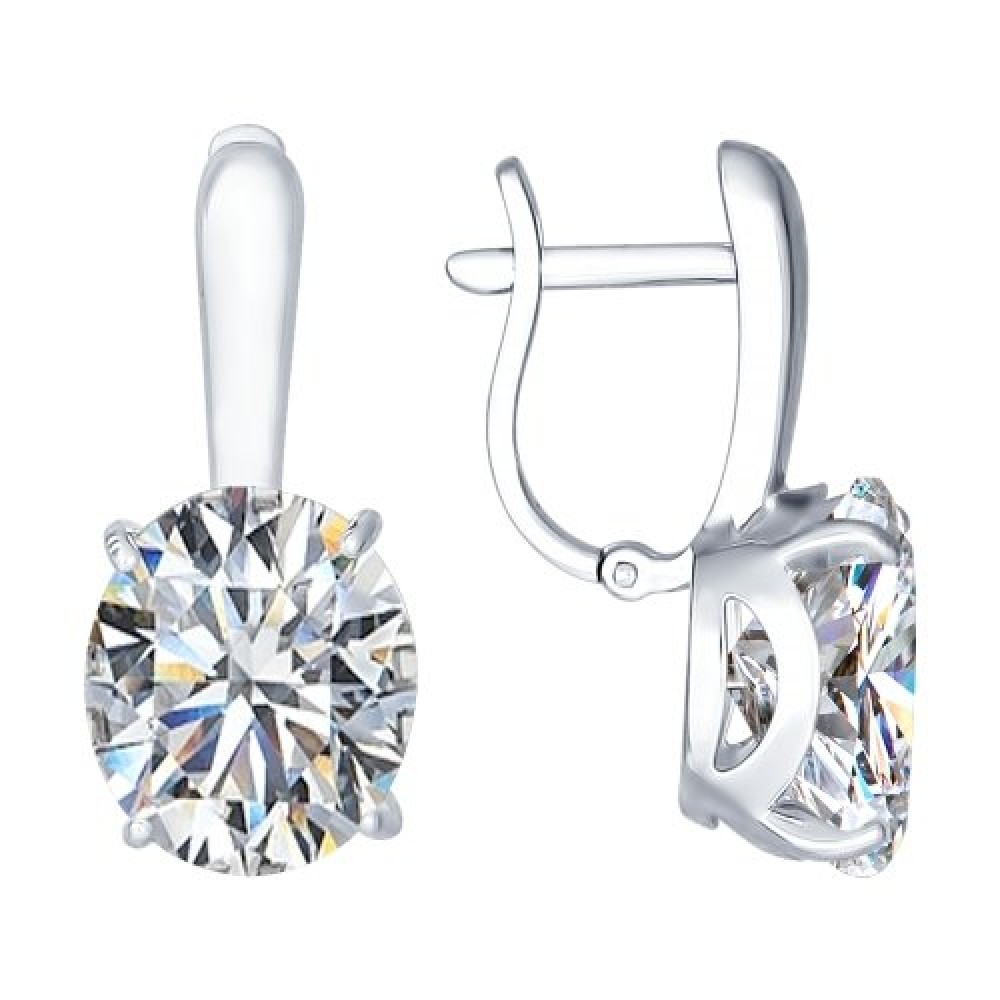 Серьги из серебра с фианитами артикул: 94023370