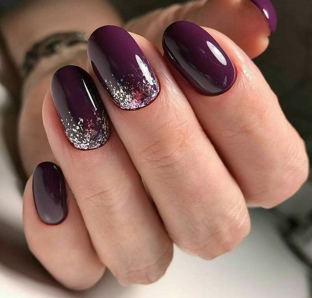 Маникюр баклажан