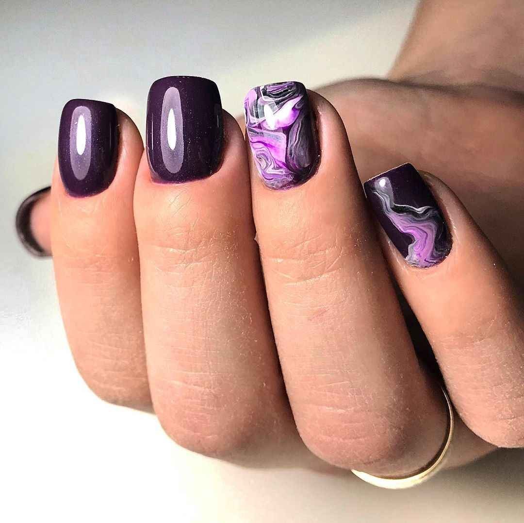 Маникюр баклажан