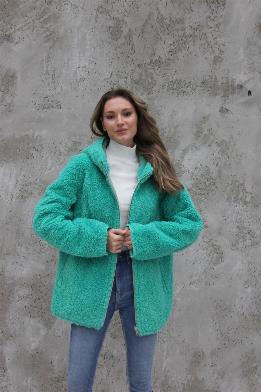 Мятное пальто Zarina