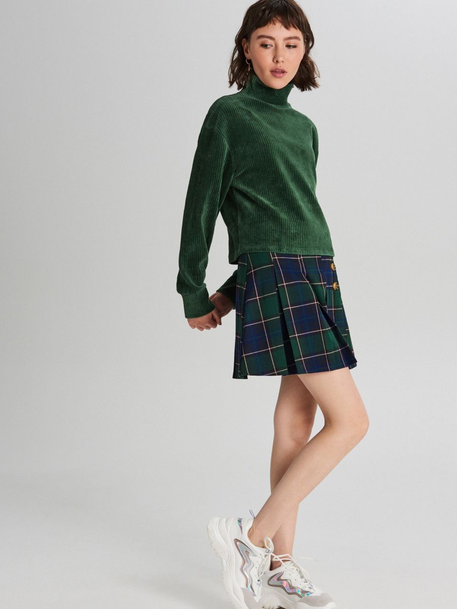 Зеленая клетчатая юбка Cropp