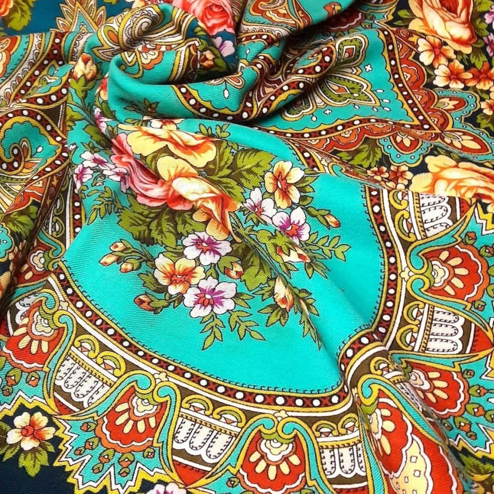 Коралловый Бриз платок Павлопосадский