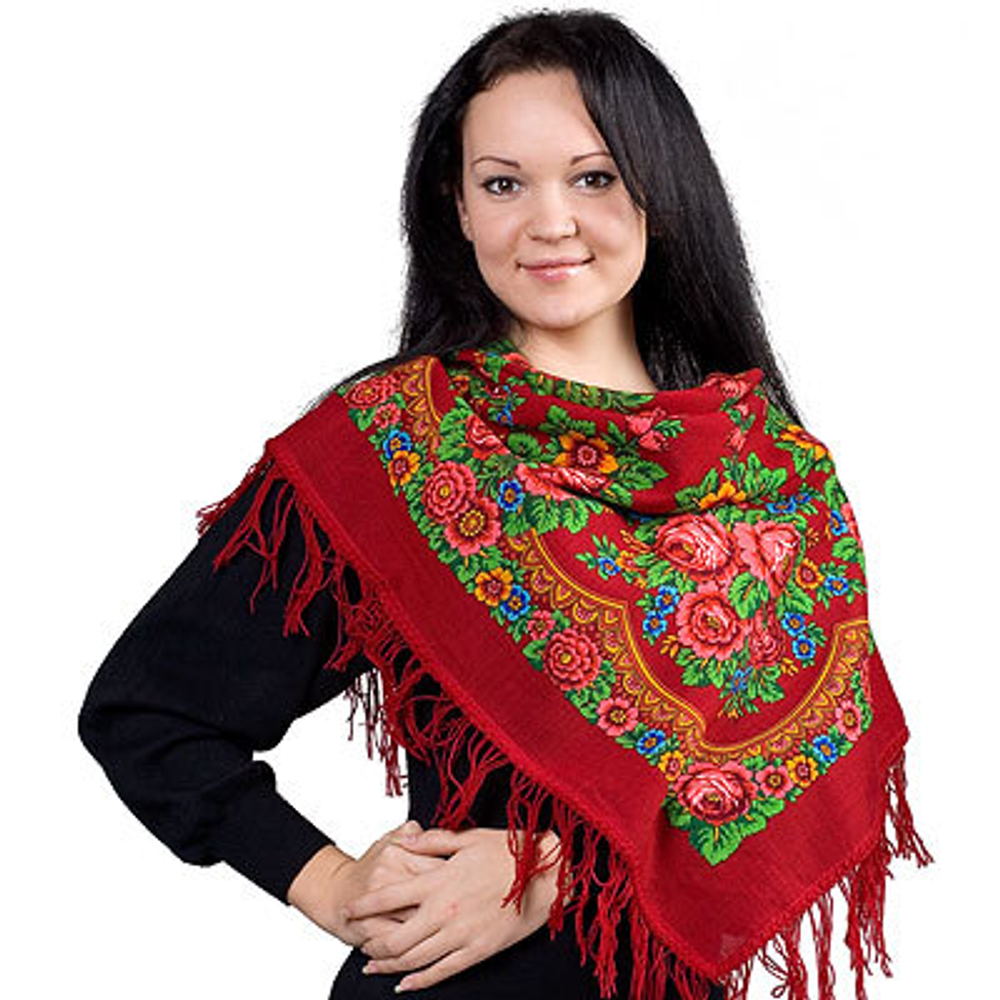 Матрешка платок Павлопосадский