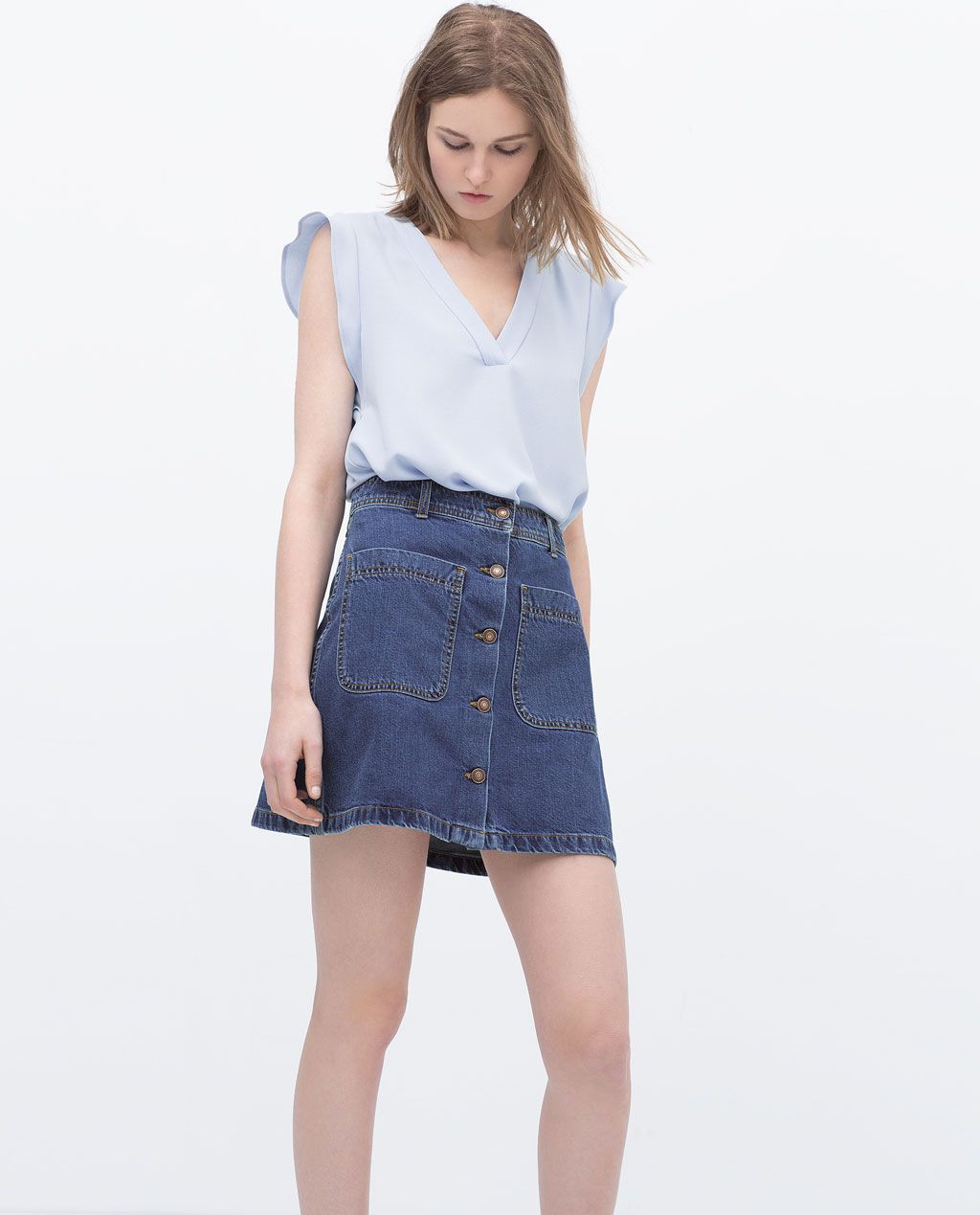 Длинная джинсовая юбка Zara