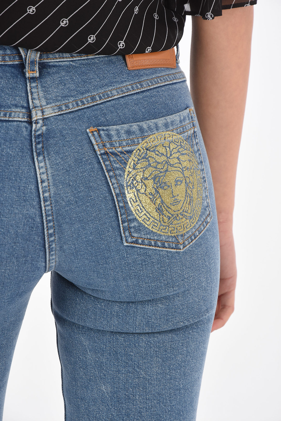 Джинсы Versace Embroidered Medusa Jeans