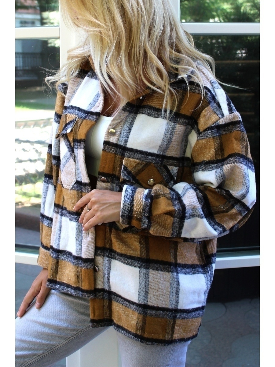 Кофта в клетку женская оверсайз