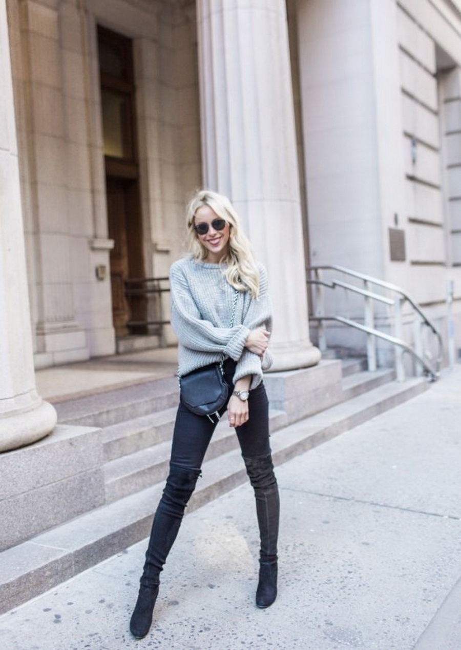 Ботфорты Stuart Weitzman серые