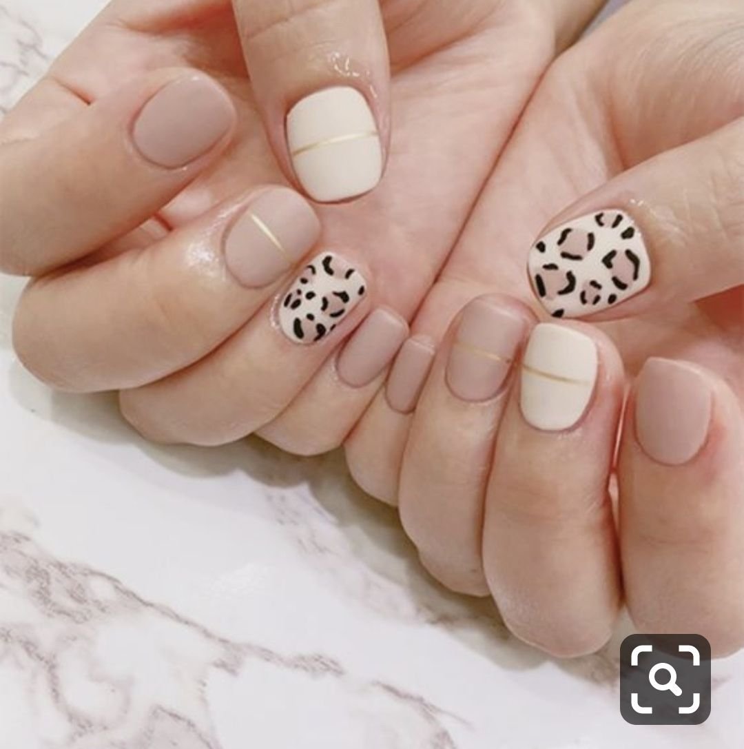 Леопардовые ногти короткие