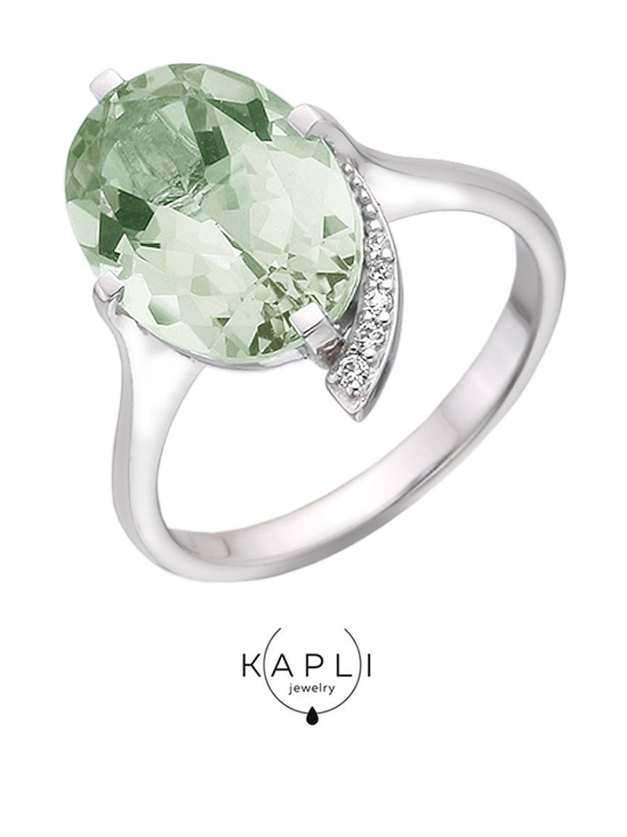 Кольцо серебро 925 агат зеленый, kapli Jewelry