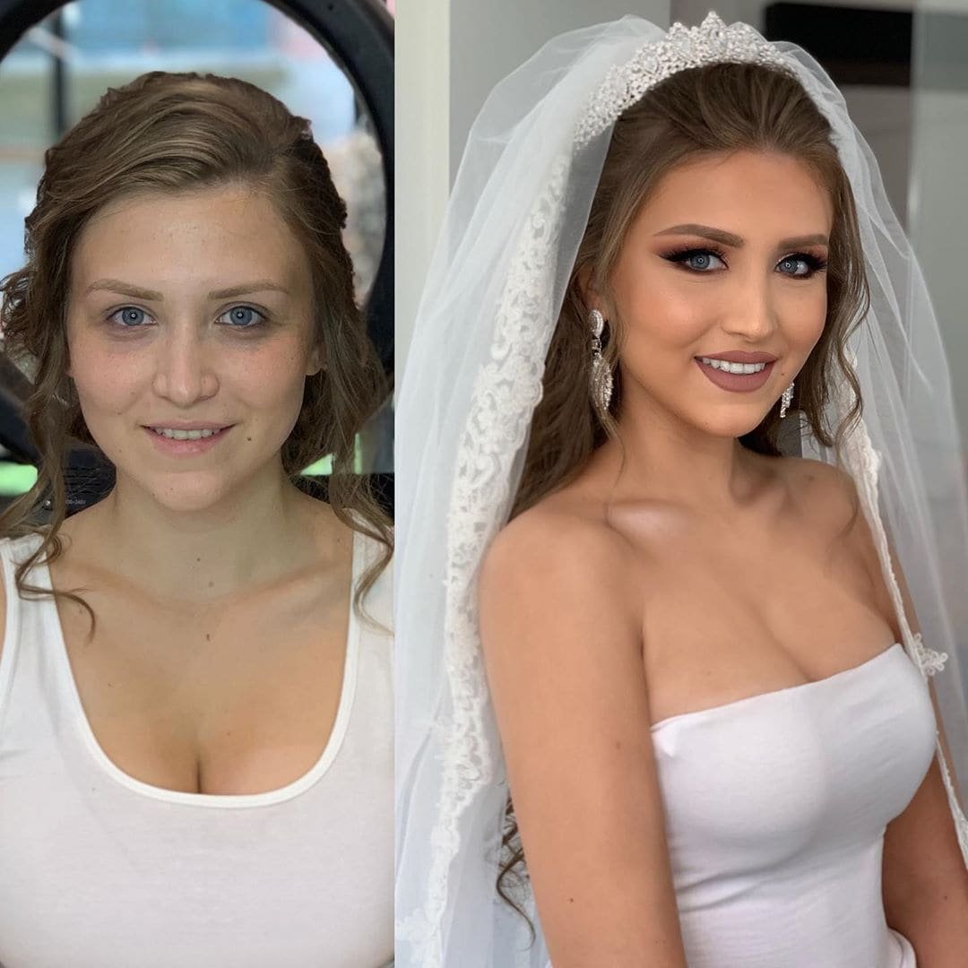 Невесты до и после макияжа