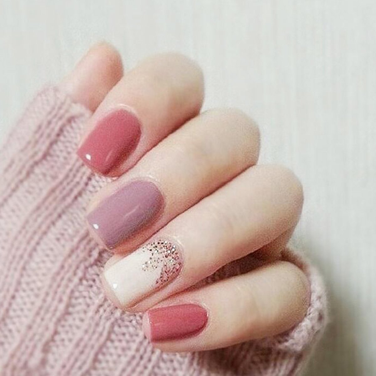 Ногти короткие однотонные