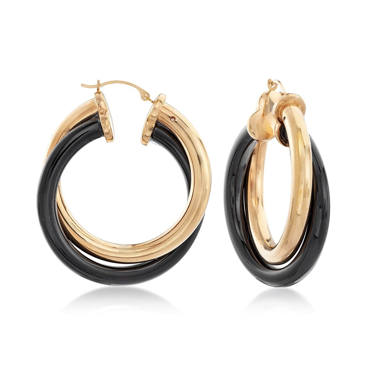 Bvlgari Black Onyx and Yellow Gold Earrings