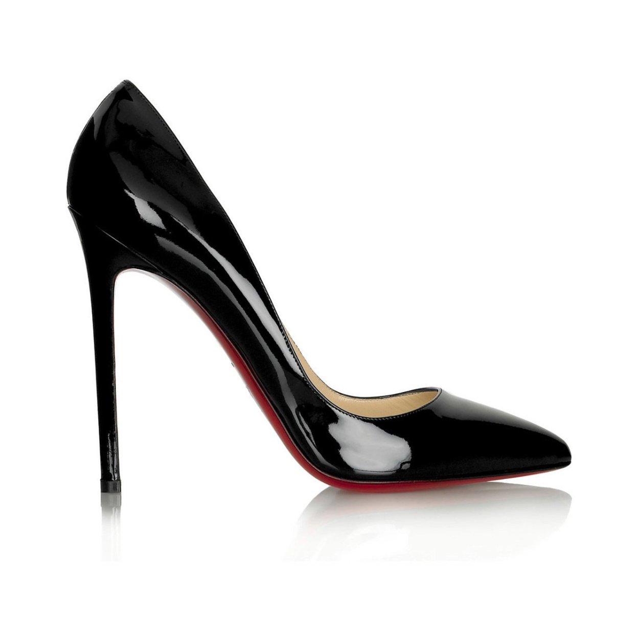 Черные туфли с красным каблуком