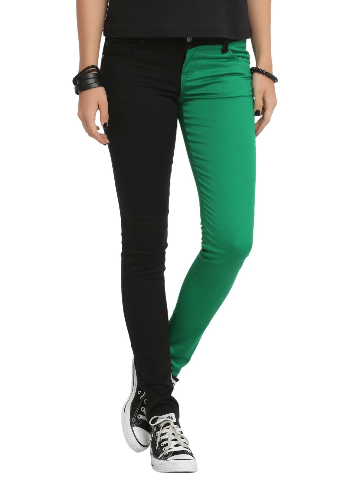 Женские зеленые джинсы