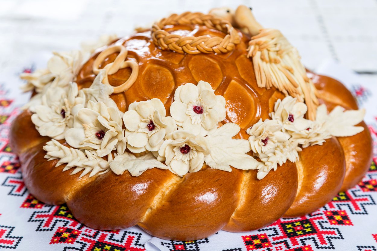 Свадебный каравай золотой Колос