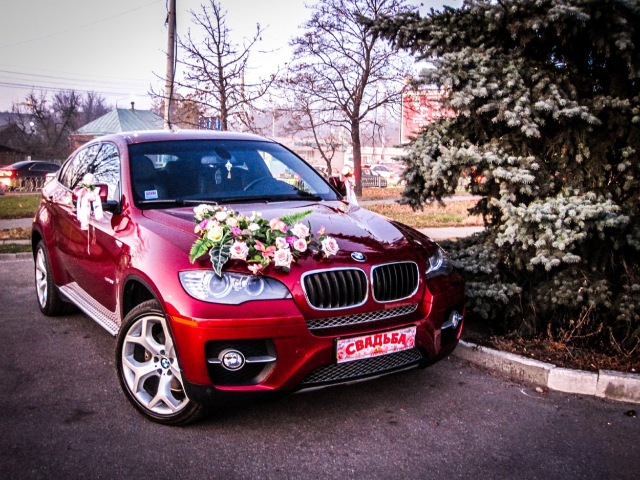 Красная Свадебная BMW