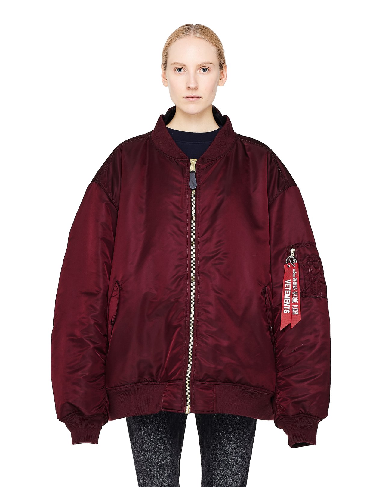 Бомбер Alpha industries vetements бордовый