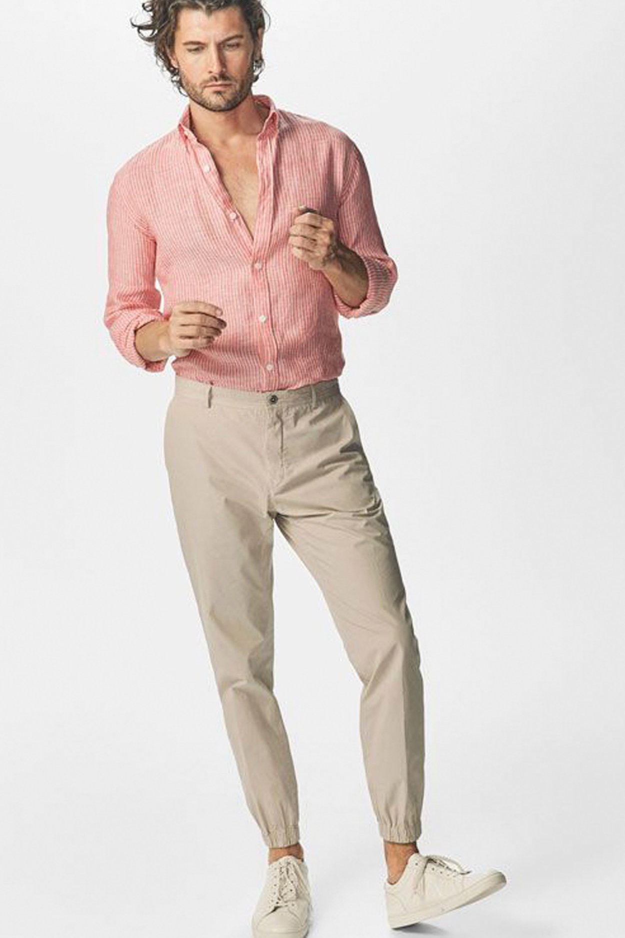 Льняной мужской брюки massimo Dutti